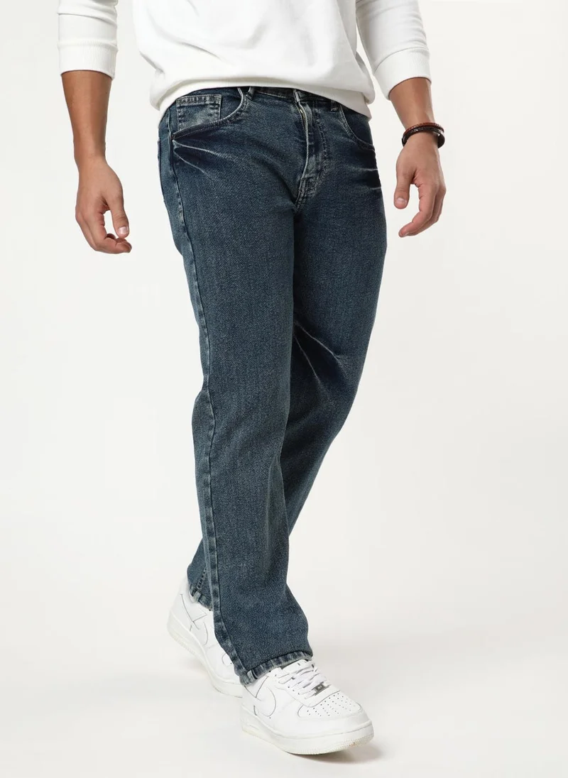 أوربانو فاشن Urbano Fashion Men's Light Blue Regular Fit Heavy Washed Denim Jeans Stretchable